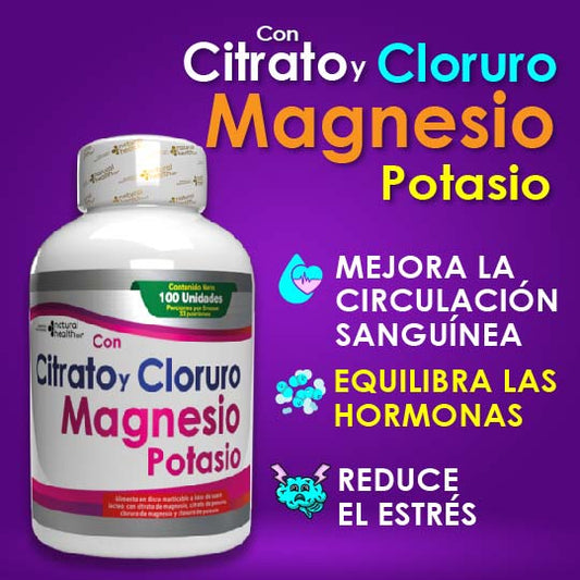 Citrato y Cloruro de MAGNESIO Y POTASIO X 100 UNIDADES